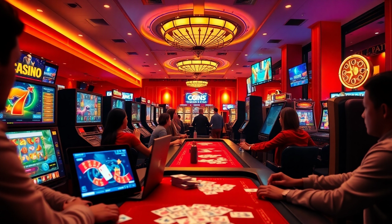 Experience the excitement of 123b.faith with vibrant online casino games and players enjoying thrilling action.