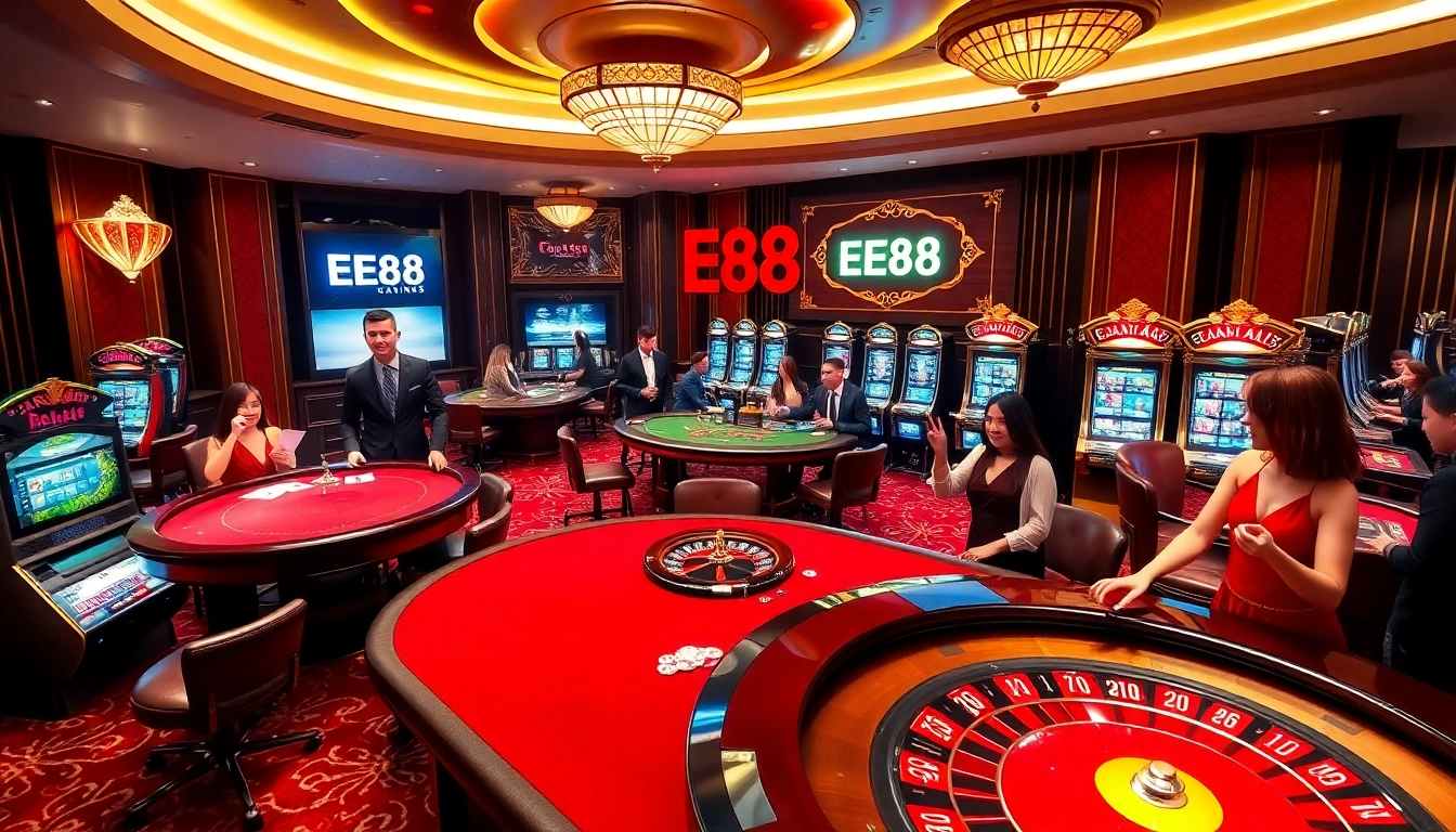 Experience the excitement of gambling at ee88win.net with vibrant casino activities and luxurious atmospheres.