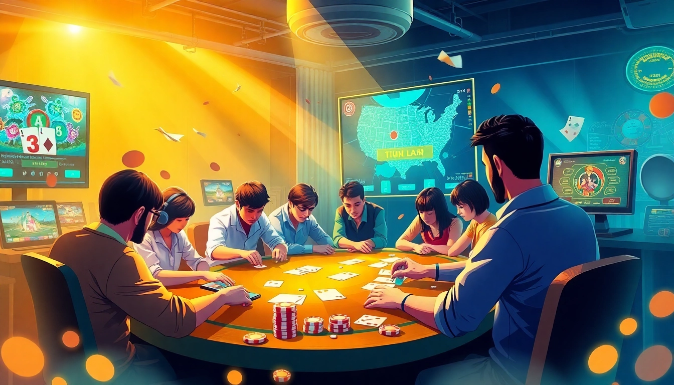 Experience online card games at topgamebaidoithuong.mx with players enjoying Tiến Lên and Poker in an engaging digital environment.