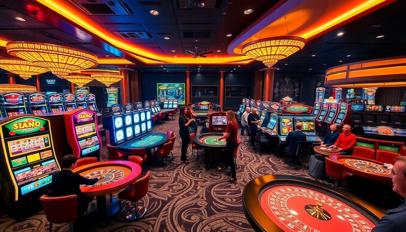 Experience the excitement of gambling at https://nk88zz.bio/ with vibrant casino games and players engaging in thrilling activities.