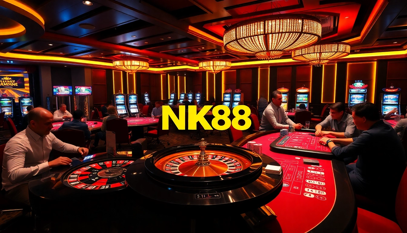 Engage in an exhilarating gaming experience at NK88 casino with vibrant roulette and poker games.
