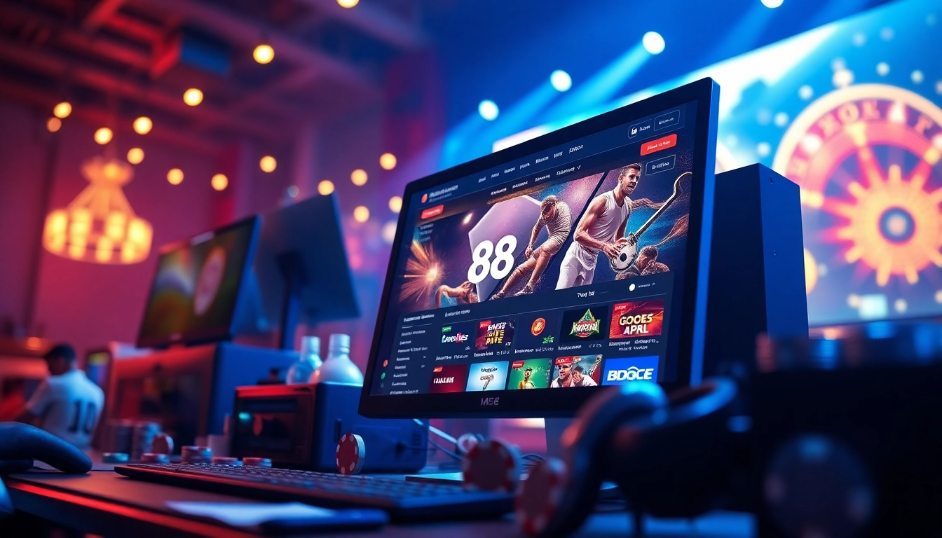 Experience the excitement of online betting at m88.com.mx with a modern gaming interface and vibrant ambiance.