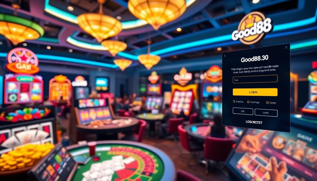 Exciting online gaming scene showcasing Good88.hu.net with vibrant casino elements.